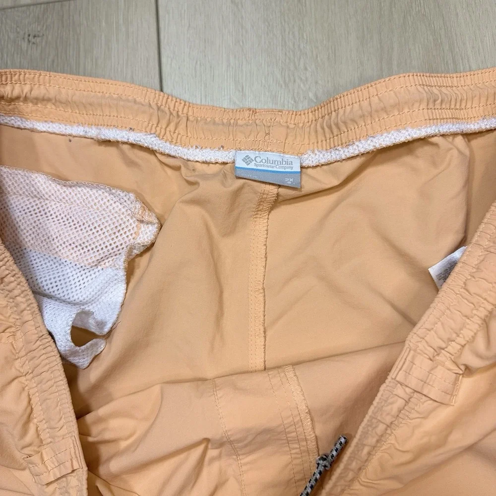 VTG Columbia PFG‎ Omni-Shade Peach Nylon Fishing Swim Shorts Men's 2X UPF FLAWS
